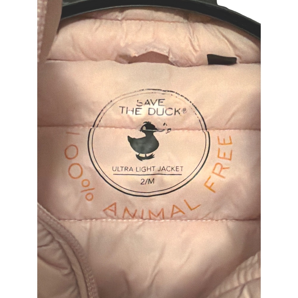 Save The Duck Womens Ultra Light Puffer Vest Blush Pink Plumtech Size 2 M Medium - Picture 2 of 9
